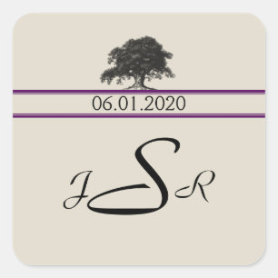 Sticker Carré Chêne Plantation en chêne violet Stick Monogram
