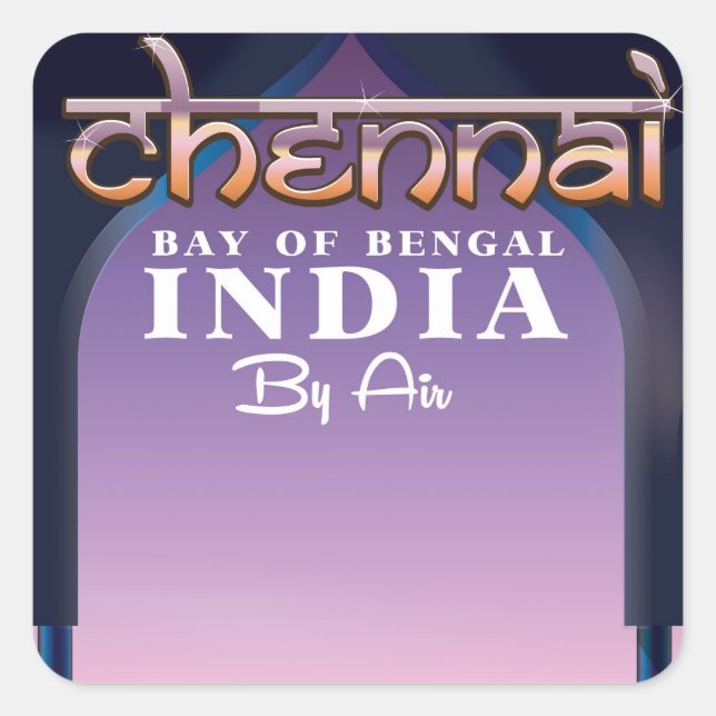 Sticker Carré Chennai, baie du Bengale dans l'est de l'Inde (Devant)