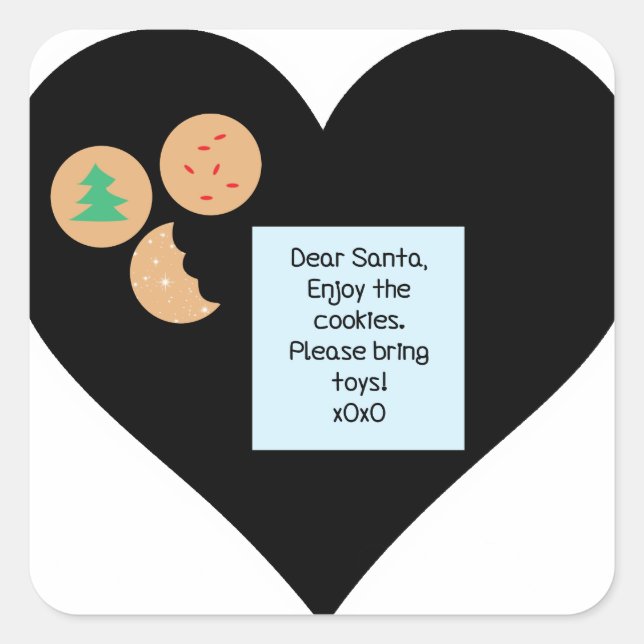 Sticker Carré Cher Père Noël - Apportez des jouets (Devant)