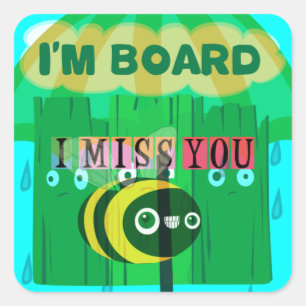 Sticker Carré Chérie, Tu Me Manques Tant