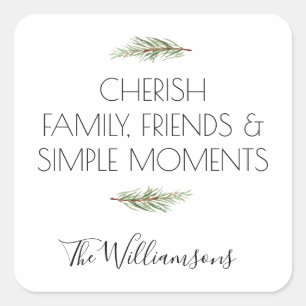 Sticker Carré Cherish Family Friends et Moments de vacances simp