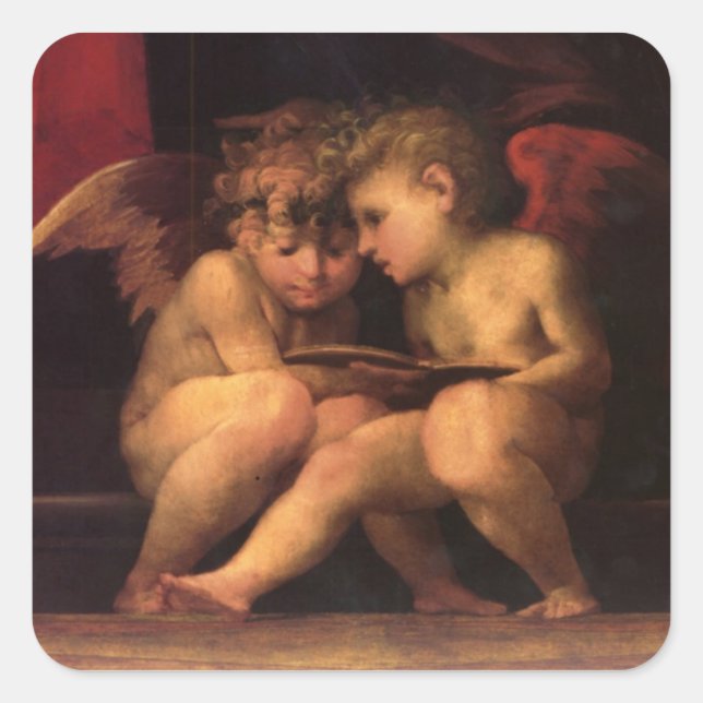 Sticker Carré Cherubs de Madonna Enthronés de quatre saints (Devant)