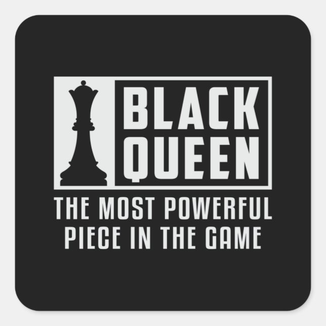 Sticker Carré Chess Black Queen Chess Board Checkmate Board Cade (Devant)