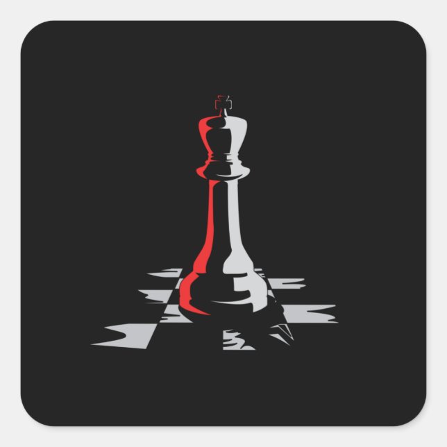 Sticker Carré Chess Chess Board King Checkmate Board Jeu cadeau (Devant)
