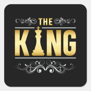 Sticker Carré Chess Chess Board King Checkmate Board Jeu cadeau