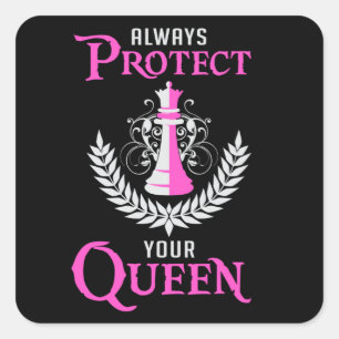 Sticker Carré Chess Queen Chess Board Checkmate Board Jeu cadeau