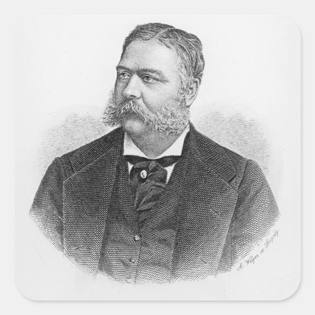 Sticker Carré Chester Alan Arthur, gravée par A. Weger (Devant)