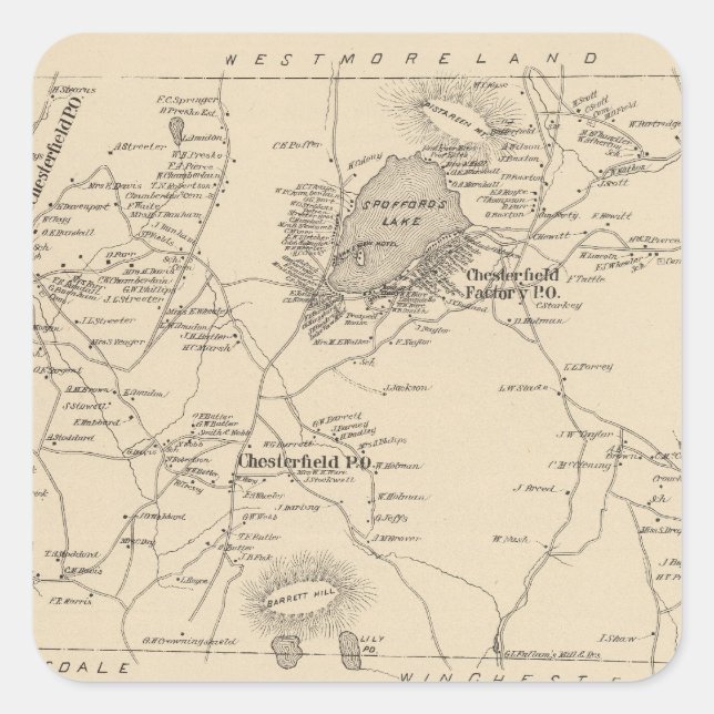 Sticker Carré Chesterfield, Cheshire Co (Devant)