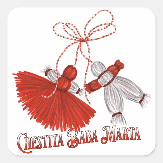 Sticker Carré Chestita Baba Marta Martenitsas (Devant)