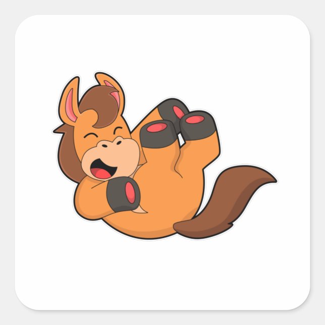 Sticker Carré Cheval à rire (Devant)