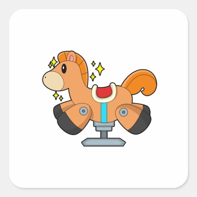 Sticker Carré Cheval à roche (Devant)