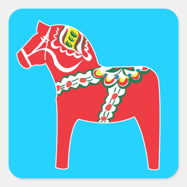 Sticker Carré Cheval de Dalahäst | Dala (Devant)