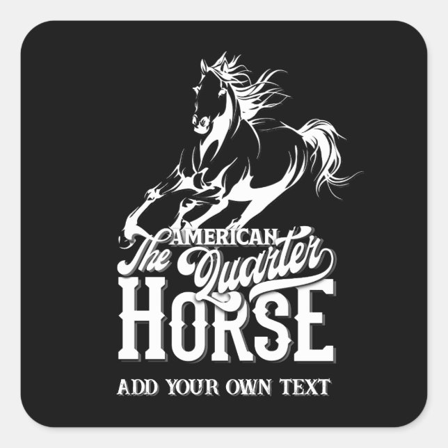 Sticker Carré Cheval de quart américain Cowboy sauvage ouest cof (Devant)