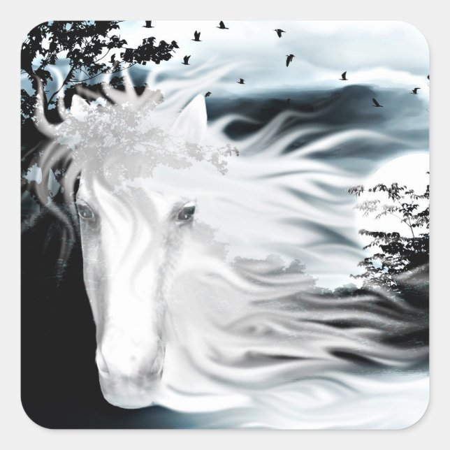 Sticker Carré Cheval gaché (Devant)