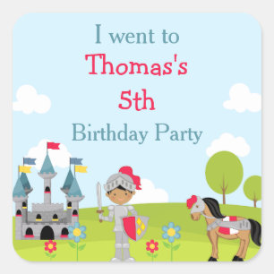 Sticker Carré Chevalier afro-américain 'Je suis allé à'