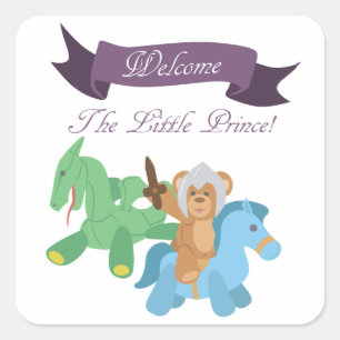 Sticker Carré Chevalier de l'ours Teddy