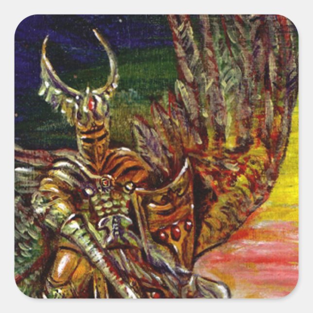 Sticker Carré Chevalier foncé (Devant)