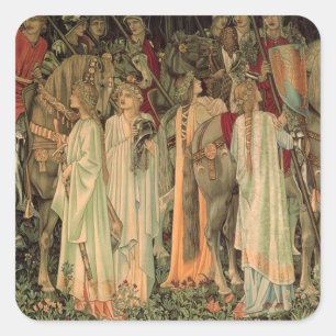 Sticker Carré Chevaliers médiévaux de la Table Ronde