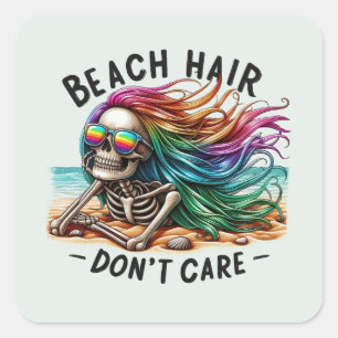 Sticker Carré Cheveux de plage - Squelette (2)