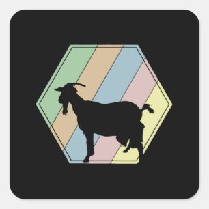 Sticker Carré Chèvre Retro