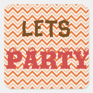 Sticker Carré Chevron orange personnalisé