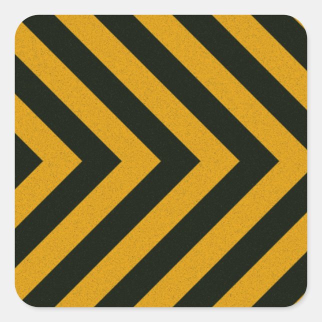 Sticker Carré Chevron Yellow Black Hazpes (Devant)