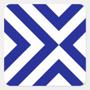 Sticker Carré Chevrons bleu et blanc