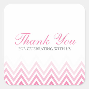 Sticker Carré Chevrons roses chics d'Ombre
