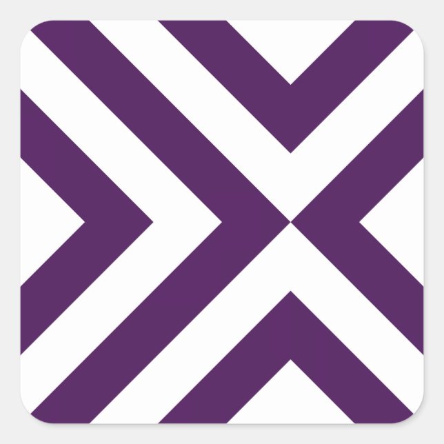 Sticker Carré Chevrons violets et blancs (Devant)