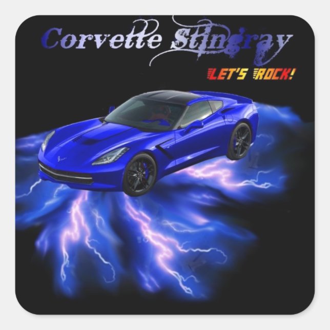 Sticker Carré Chevy : Corvette Stingray 2013 (Devant)