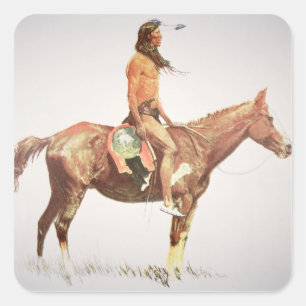Sticker Carré Cheyenne courageux, 1901 (litho de couleur)
