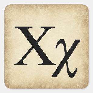 Sticker Carré Chi de lettre d'alphabet grec