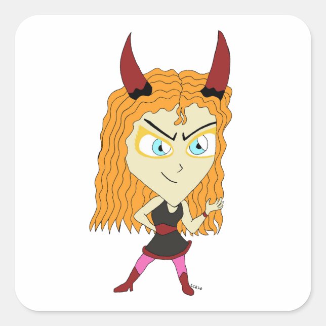 Sticker Carré chibi (Devant)