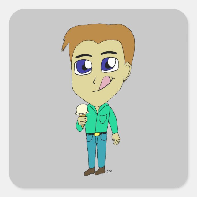 Sticker Carré chibi (Devant)