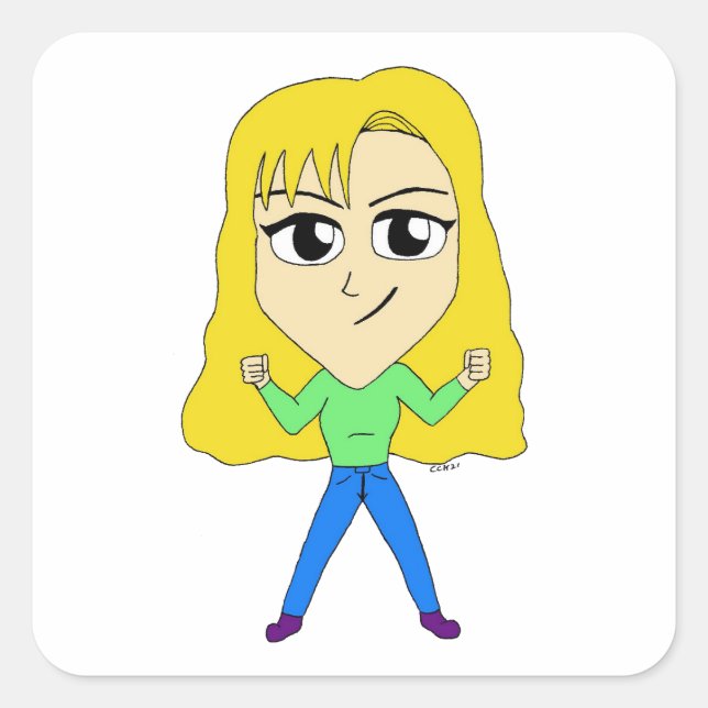Sticker Carré chibi (Devant)