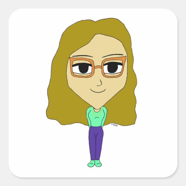 Sticker Carré chibi (Devant)