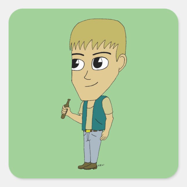 Sticker Carré chibi (Devant)