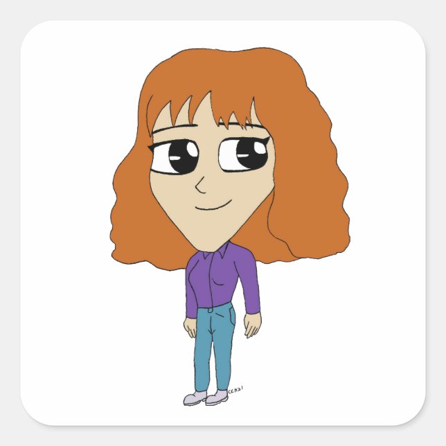 Sticker Carré chibi (Devant)
