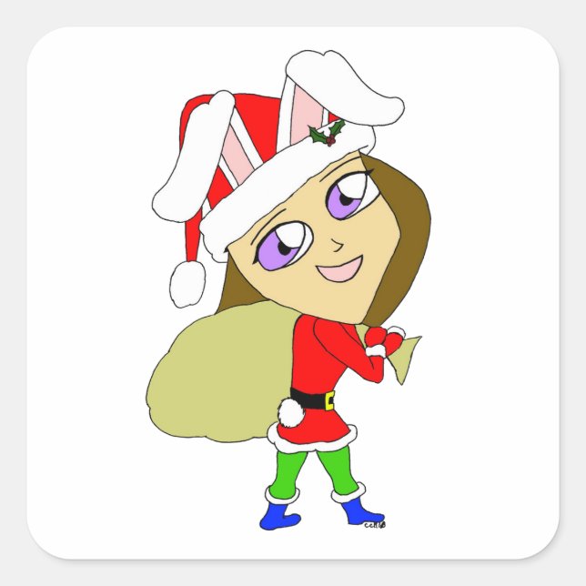 Sticker Carré chibi bunnygirl (Devant)