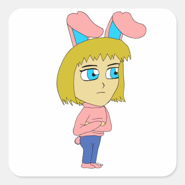 Sticker Carré chibi bunnygirl (Devant)
