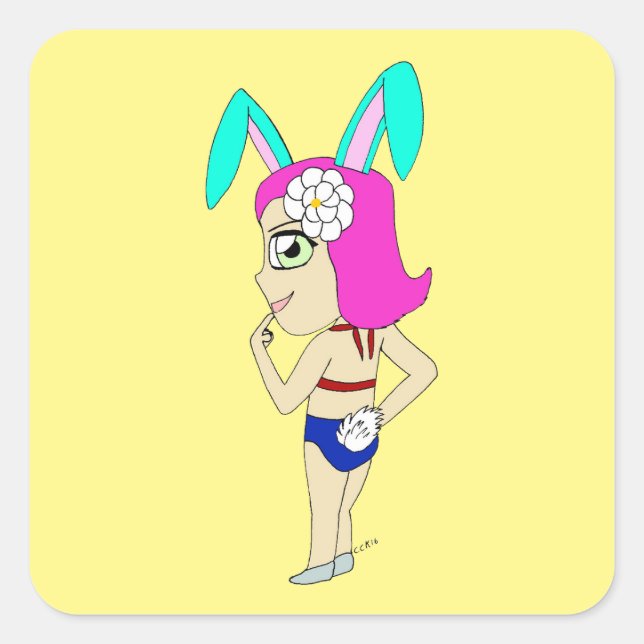Sticker Carré chibi bunnygirl (Devant)
