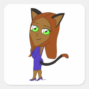 Sticker Carré chibi catgirl