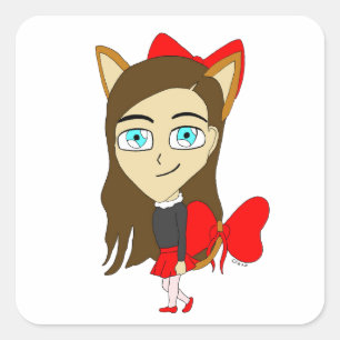 Sticker Carré chibi catgirl