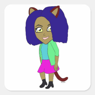 Sticker Carré chibi catgirl