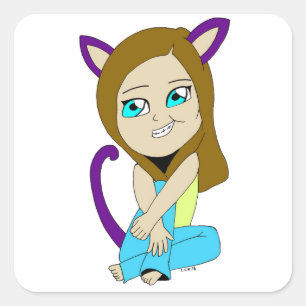 Sticker Carré chibi catgirl