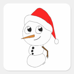 Sticker Carré chibi snowman