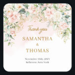 Sticker Carré Chic aquarelle fleurs rousses eucalyptus or<br><div class="desc">Notre élégante collection de papeterie mariage à parties scintillant d'or fleurie boho sauge eucalyptus exhale le raffinement et le charme, parfait pour les couples à la recherche d'un mélange de beauté naturelle et d'accents glamour pour leur journée spéciale. Les motifs floraux délicats, associés à de subtiles accents de parties scintillant...</div>