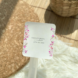 Sticker Carré Chic Boho Rose Floral Fête des mariées
