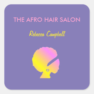 Sticker Carré Chic chic cheveux afro violet