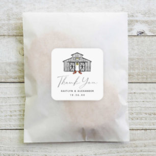 Sticker Carré Chic Fall Barn Merci Mariage